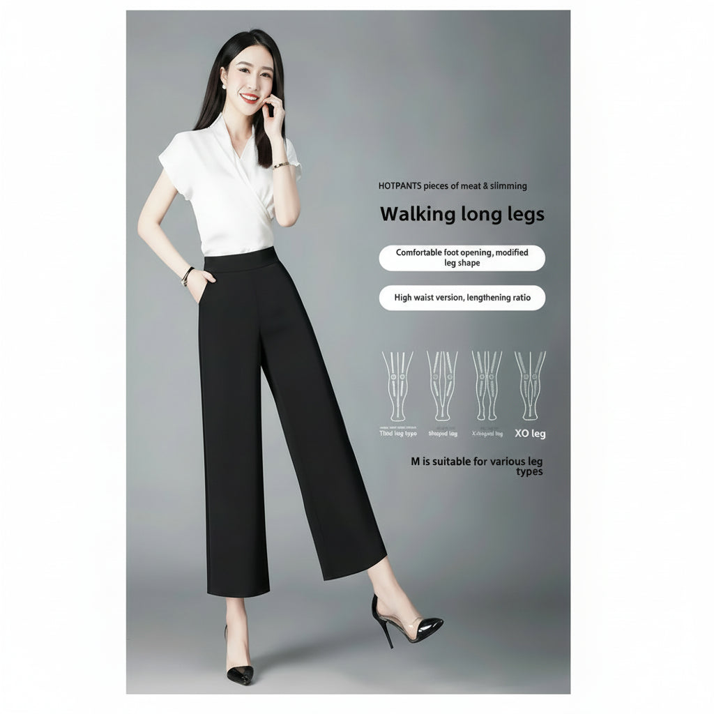 Pantalon Large Soie Glacée Blanc Femme | MDN Store
