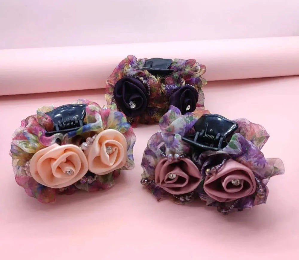 Pince à Cheveux Crabe Fleurie - Accessoire Cheveux Élégant et Pratique | MDN Store