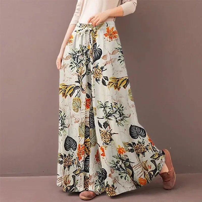 Pantalon Grande Femme Imprimé Floral Jaune | MDN Store
