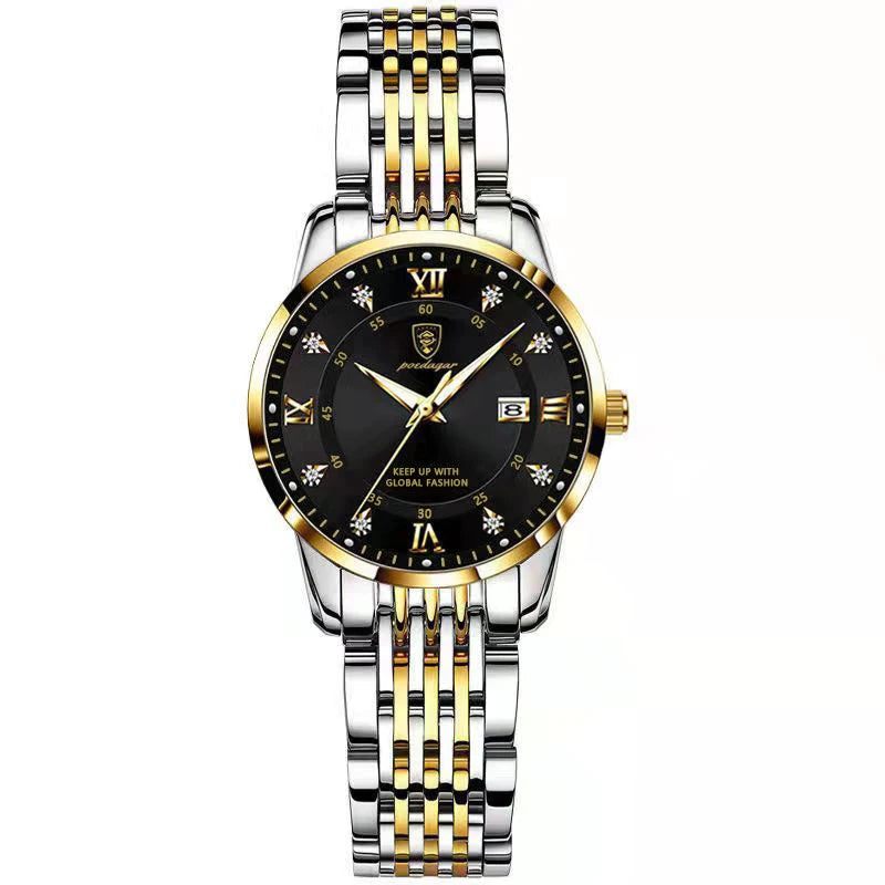 Montre Quartz Femme Acier Inoxydable Lumineuse Date Etanche Fashion | MDN Store 25