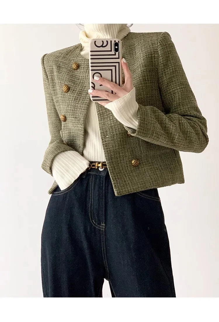 Veste Courte Vintage Pois Style Français | MDN Store