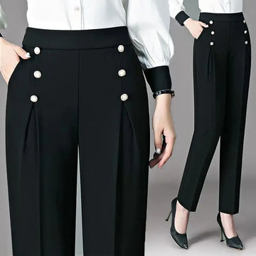 Pantalon Costume Taille Haute Kaki | MDN Store