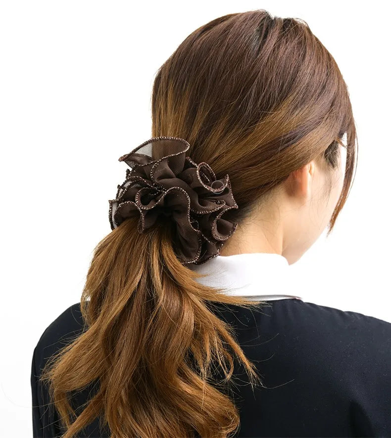 Chouchou Dentelle Nœud Fantaisie - Élastique Cheveux Femme Fille Haute... | MDN Store