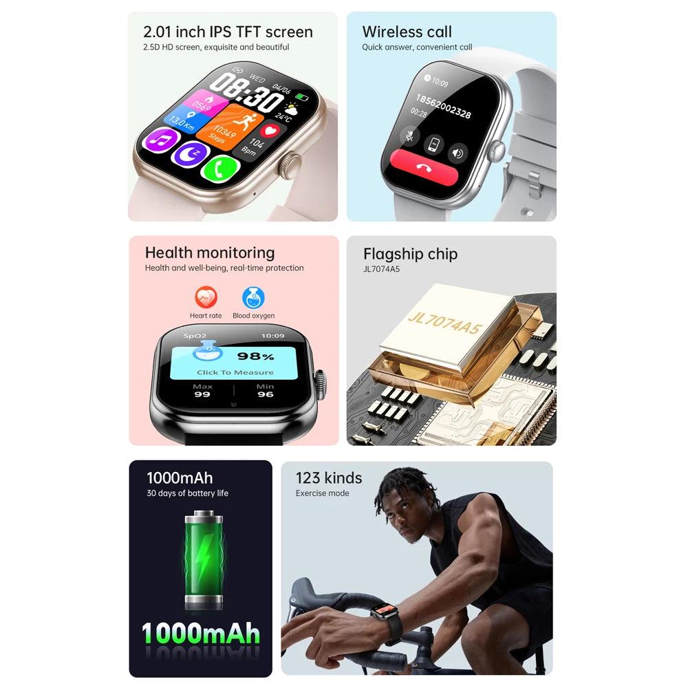 Montre Connectée 1000mAh 2.01" 30 Jours Autonomie | MDN