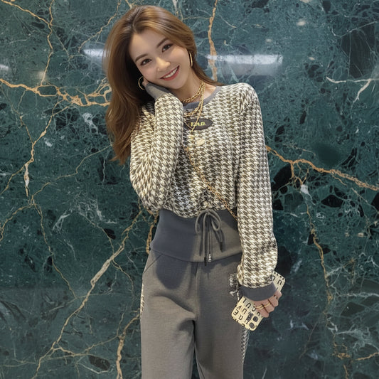 Ensemble Tweed Femme Veste & Pantalon Pattes Éléphant | MDN