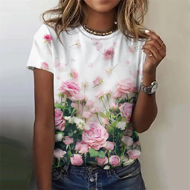 T-Chemise Roses 3D Oversize Femme | MDN Store