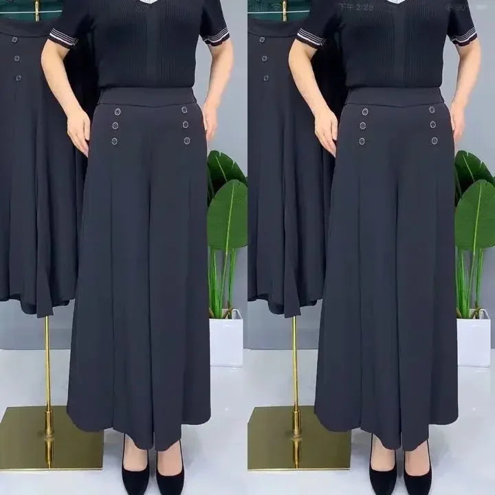 Pantalon Large Femme Anti-Froissage Noir | MDN Store