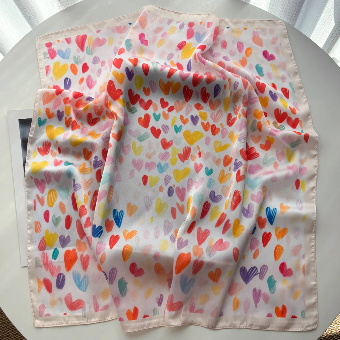 Foulard Carré Soie Imprimé Bleu 90x90cm Femme | MDN Store