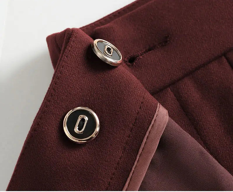 Jupe Droite Fendue en Laine Élégante Automne-Hiver | MDN Store
