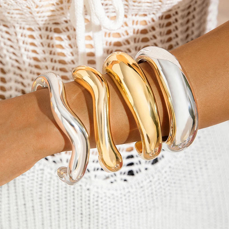 Bracelet Manchette Plastique Irrégulier Hip Hop Rock Femme | MDN Store 25