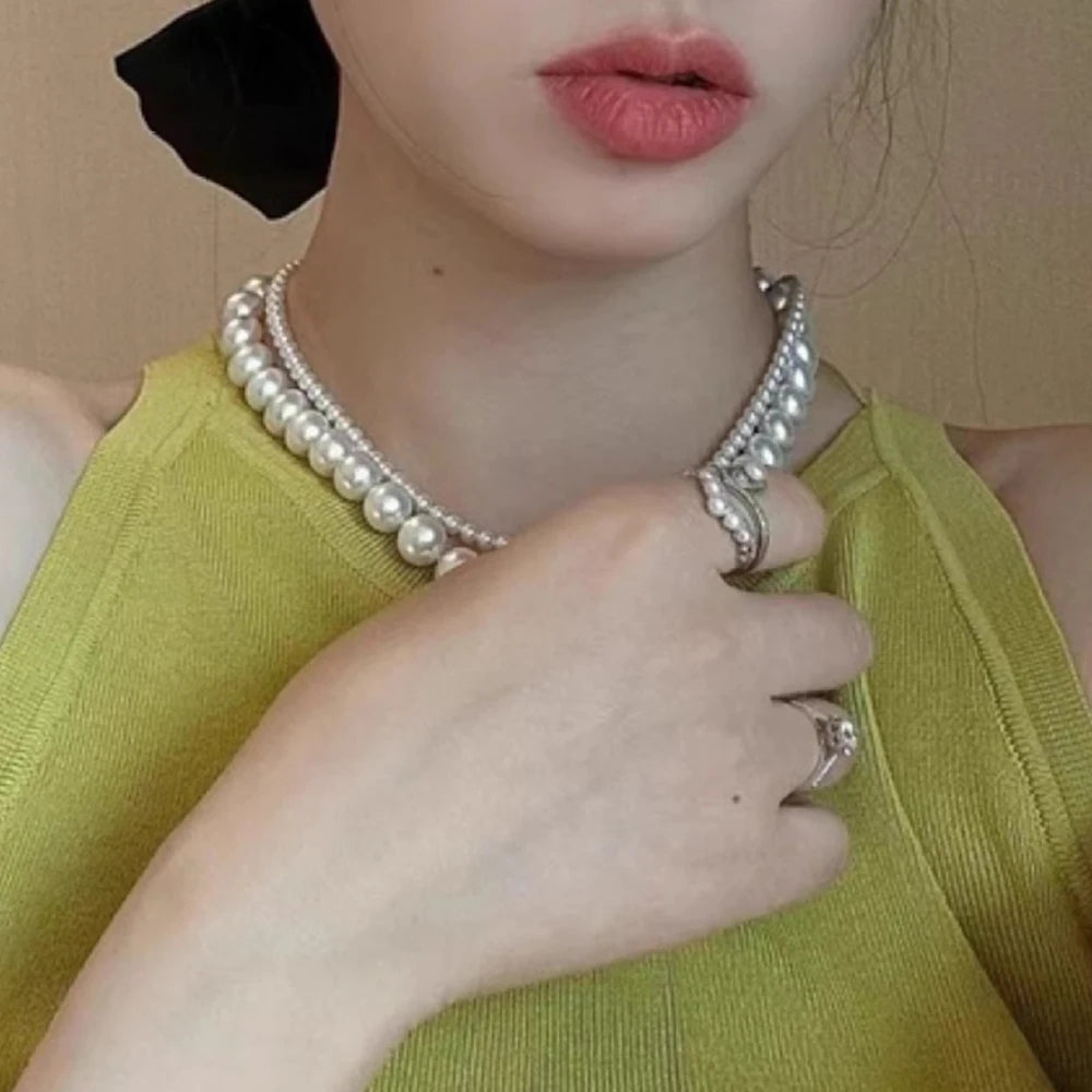 Collier Perles Artificielles Luxe Choker Ras du Cou Classique | MDN Store