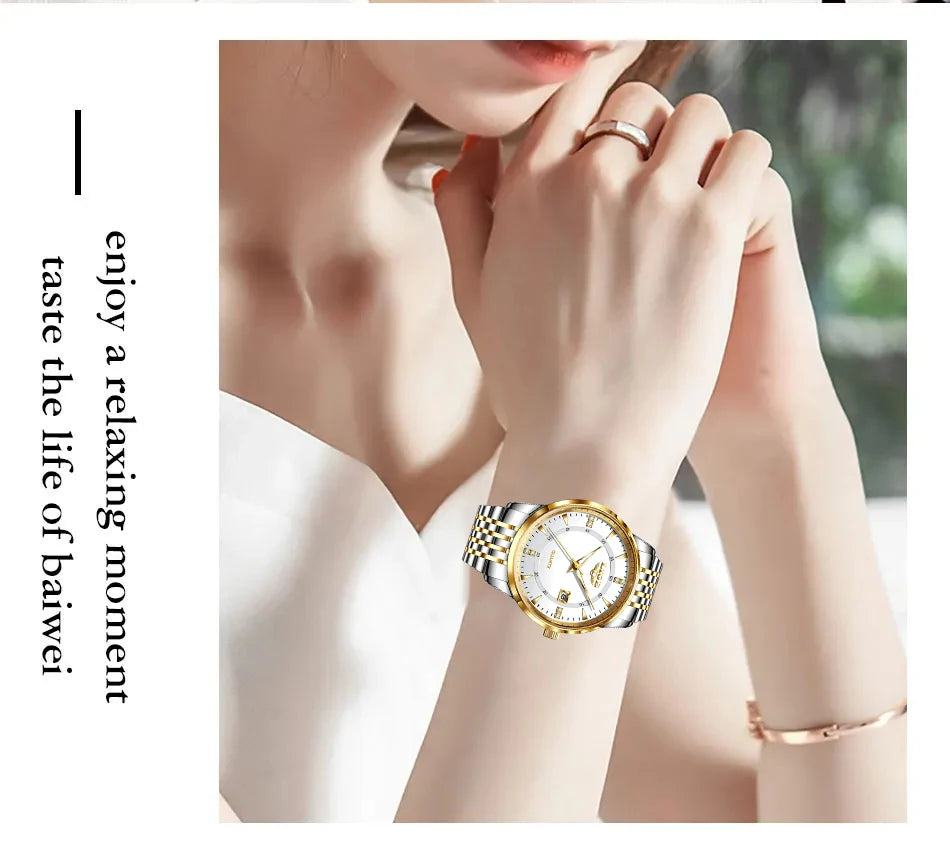 Montre Femme LIGE Acier Inoxydable Étanche | MDN Store