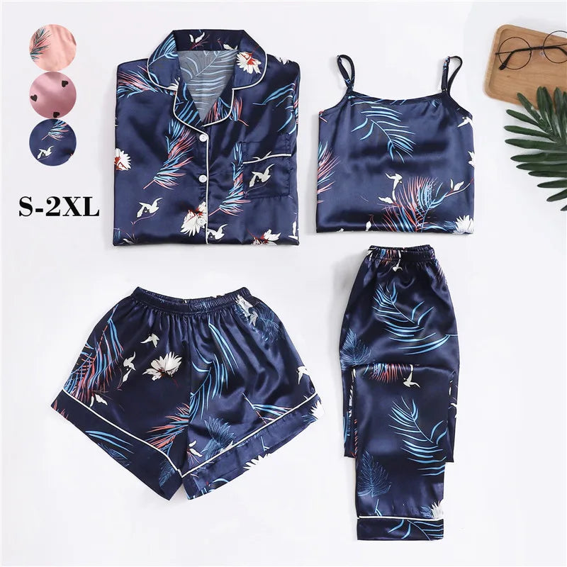 Pyjama 4 Pièces Satin Nuisette | MDN Store