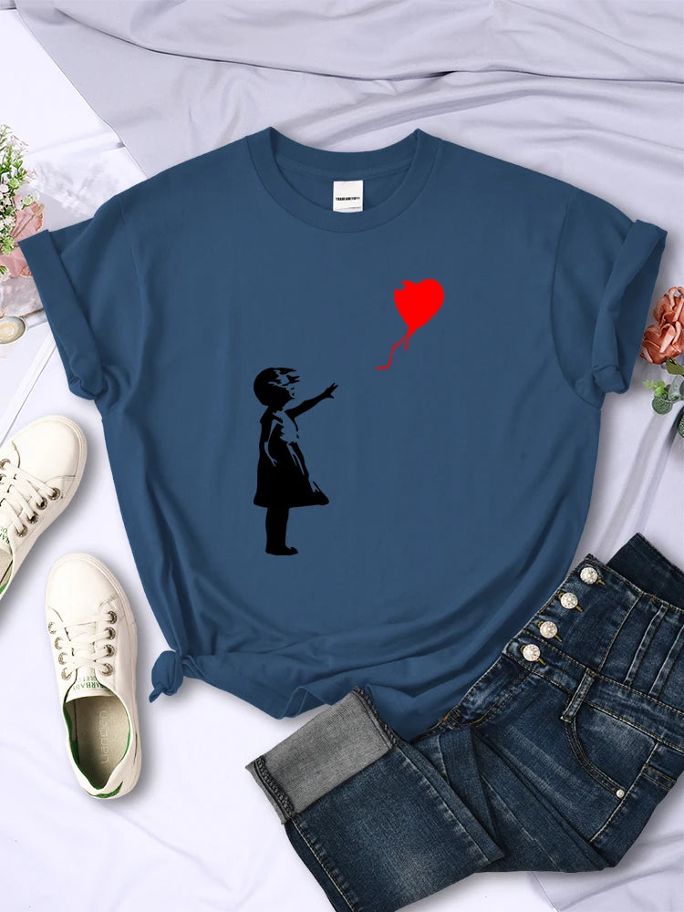 T-shirt Ballons Amour Imprimé Femme | MDN