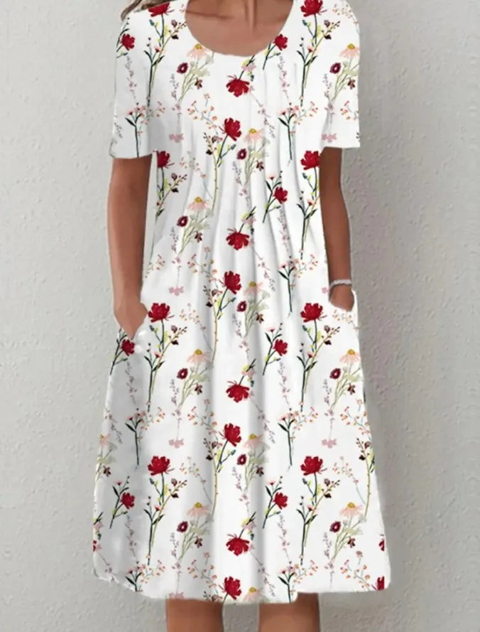Robe Longue Femme Bohème Fleurie Volants Poches Été | MDN Store