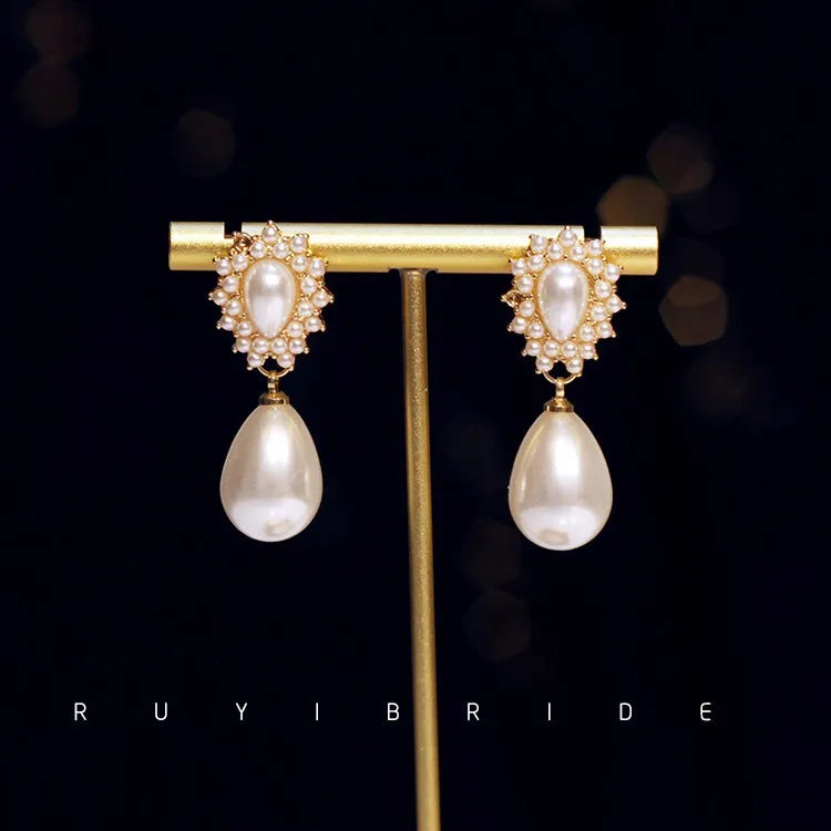 Parure Collier Boucles Perles Vintage | MDN Store