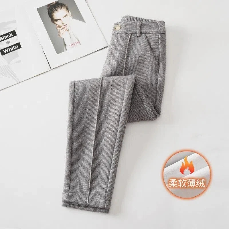 Pantalon Femme Laine Taille Haute Velours Hiver Chaud | MDN Store