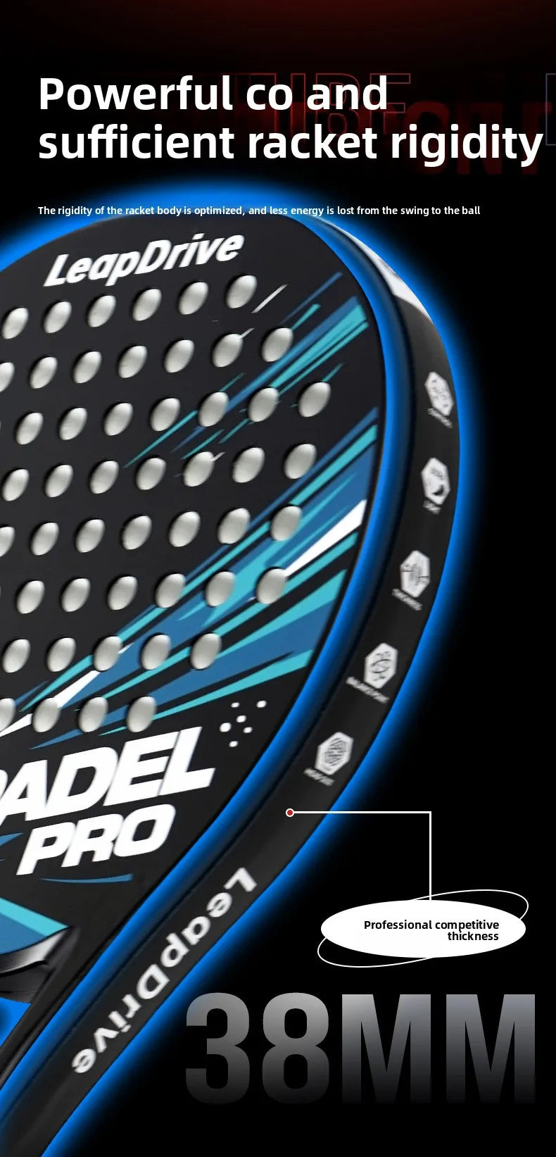 raquette-de-padel-en-fibre-de-carbone-noyau-en-mou - MDN Store 25
