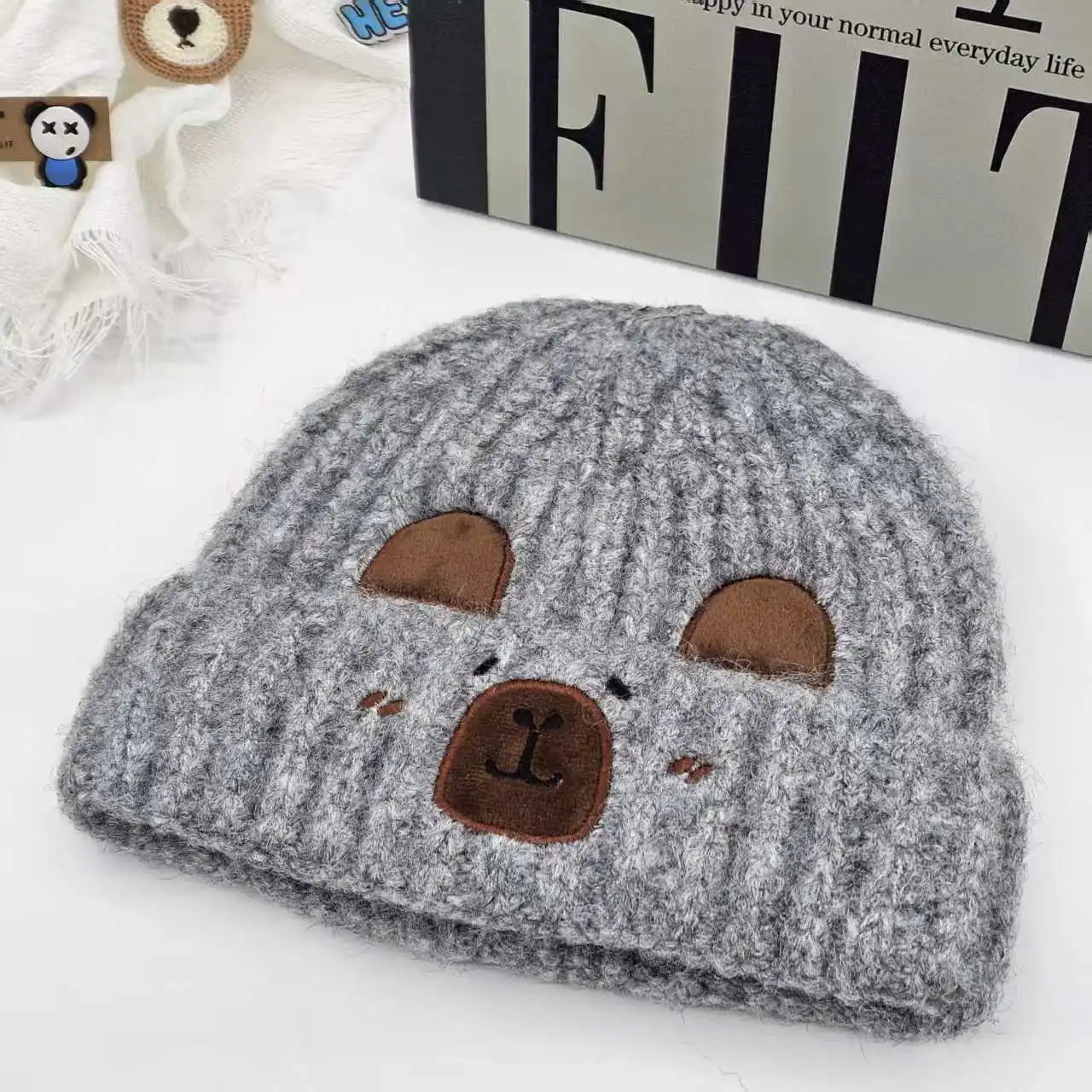 Bonnet Femme Hiver Capybara Cartoon Tricot Protection Oreilles Grande Taille | MDN