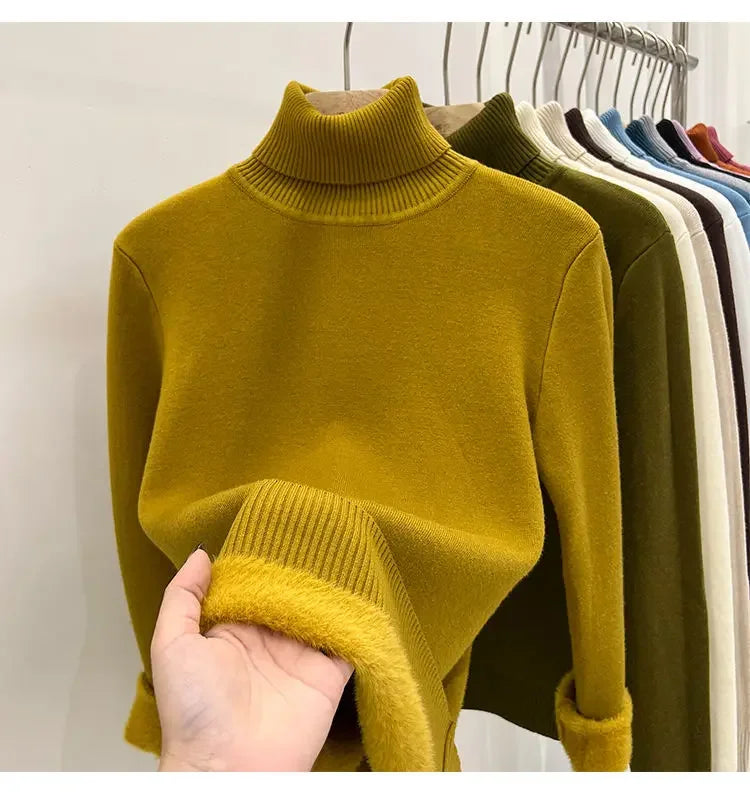Pull Col Roule Femme Polaire Epais Manches Longues 8 Coloris | MDN Store