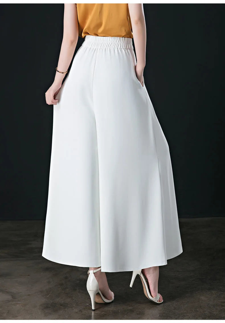 Pantalon Large Femme Vintage Café Taille Haute | MDN Store
