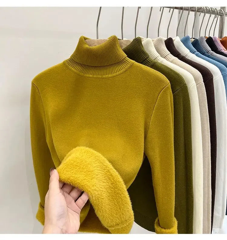 Pull Col Roule Femme Polaire Epais Manches Longues 8 Coloris | MDN Store