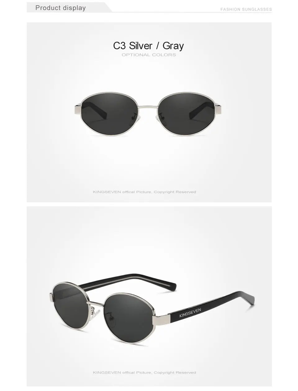 KINGSEVEN Lunettes de Soleil Rétro Ovale Polarisées UV400 Femme Luxe | MDN Store 25