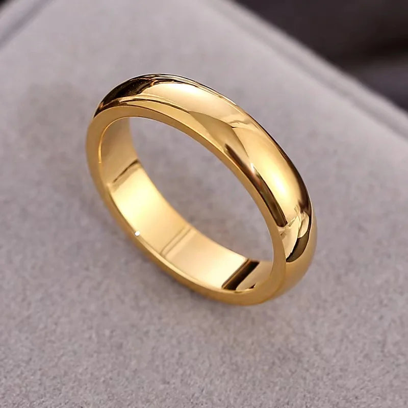Bague Lisse Acier Plaqué Or 18K 6mm | MDN Store