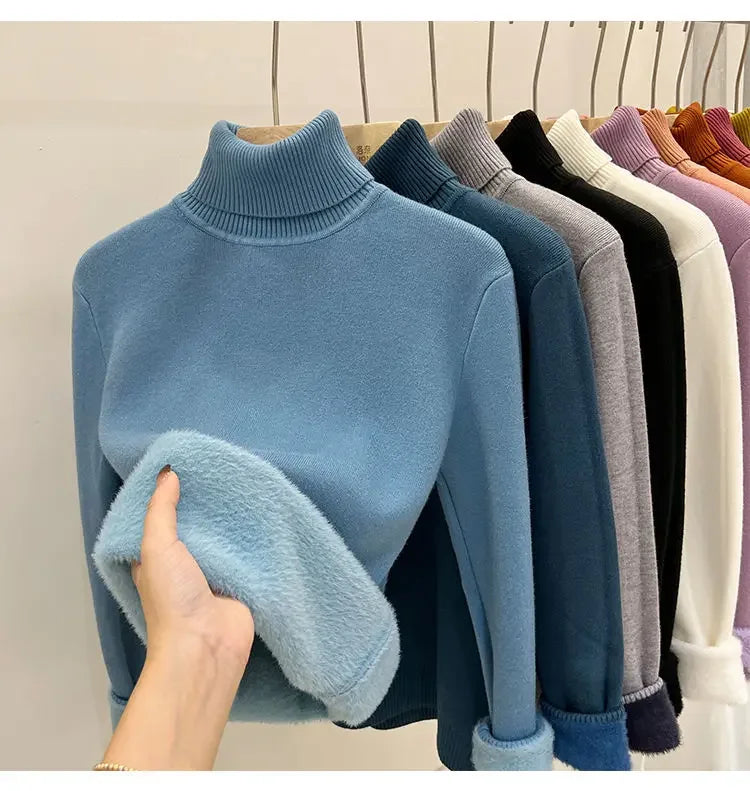 Pull Col Roule Femme Polaire Epais Manches Longues 8 Coloris | MDN Store