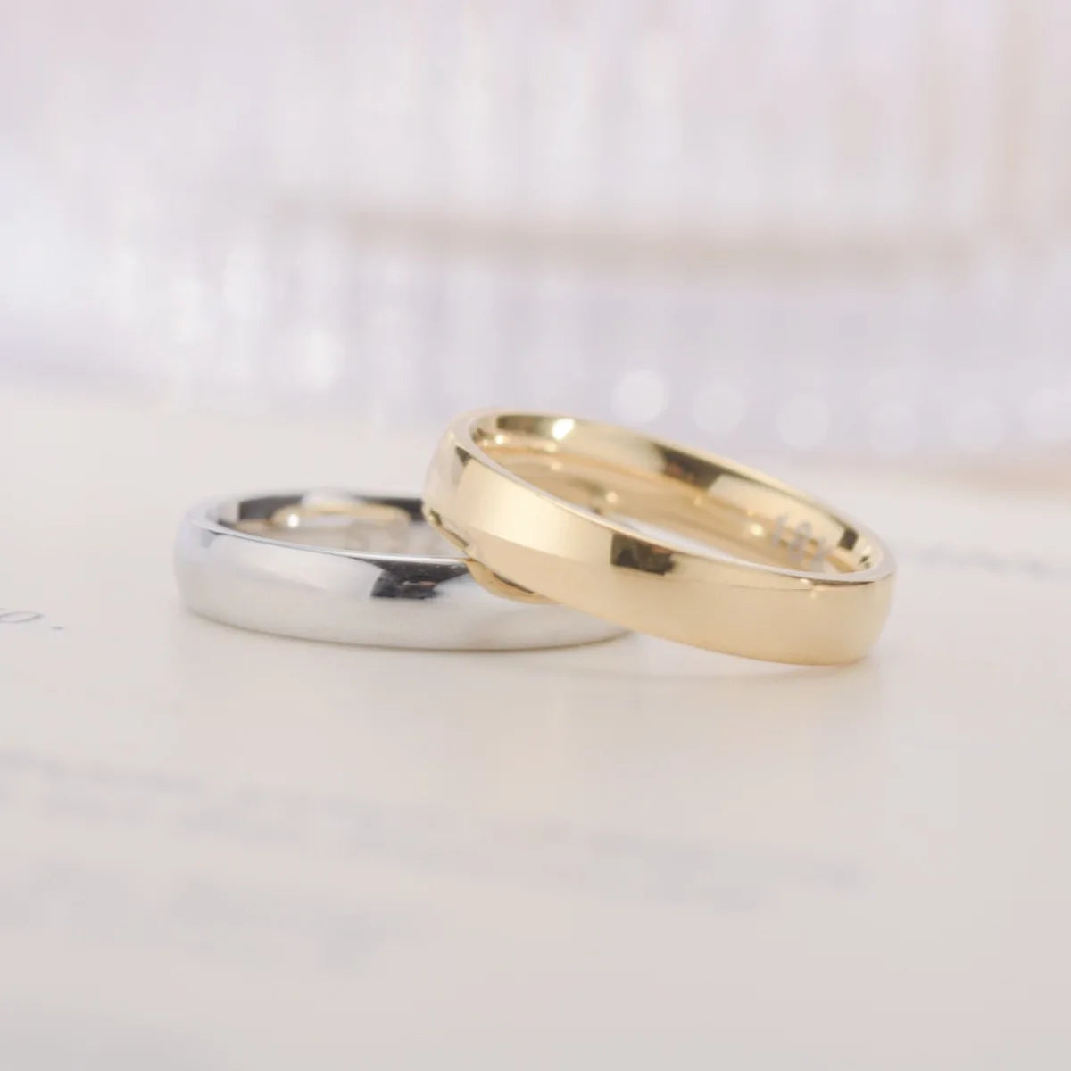 Bague Alliance Acier Plaqué Or 18K 4mm | MDN Store