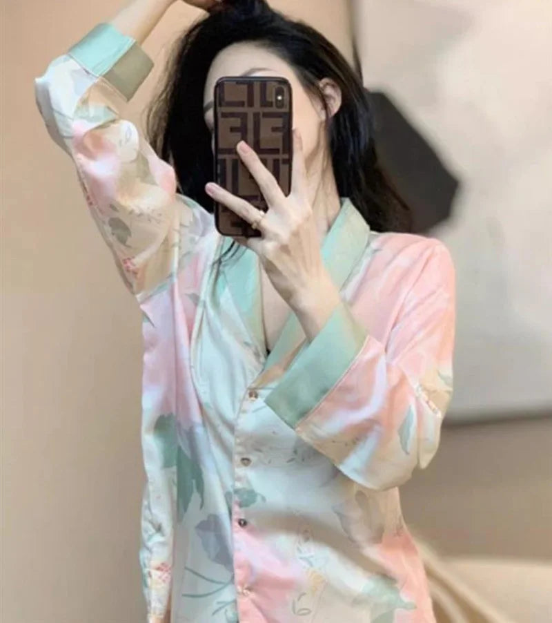 Pyjama Satin Soie 2 Pièces | MDN Store