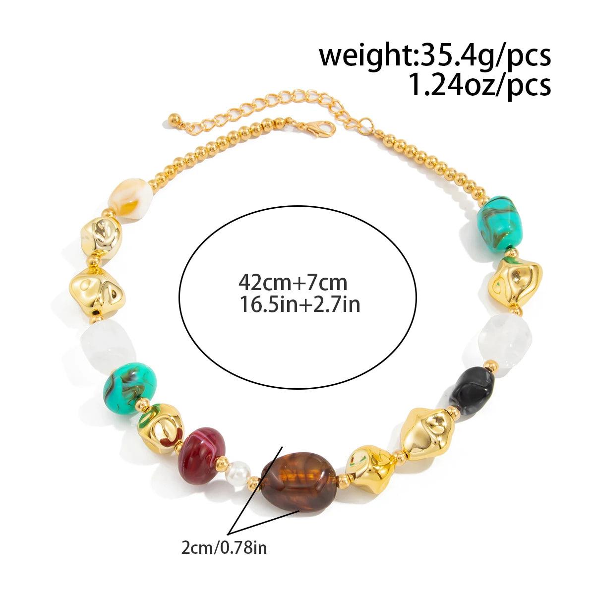 Collier Ras-de-Cou Perles Résine Bohème | MDN Store