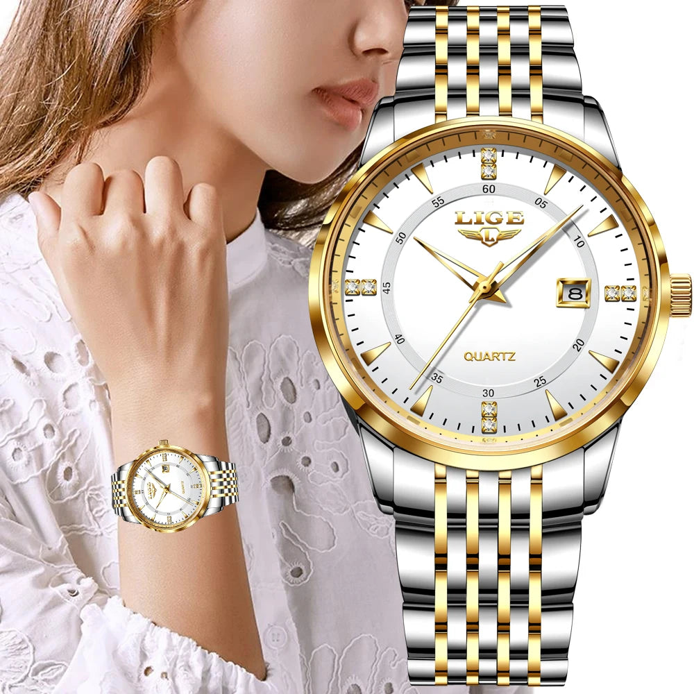 Montre Femme LIGE Acier Inoxydable Étanche | MDN Store