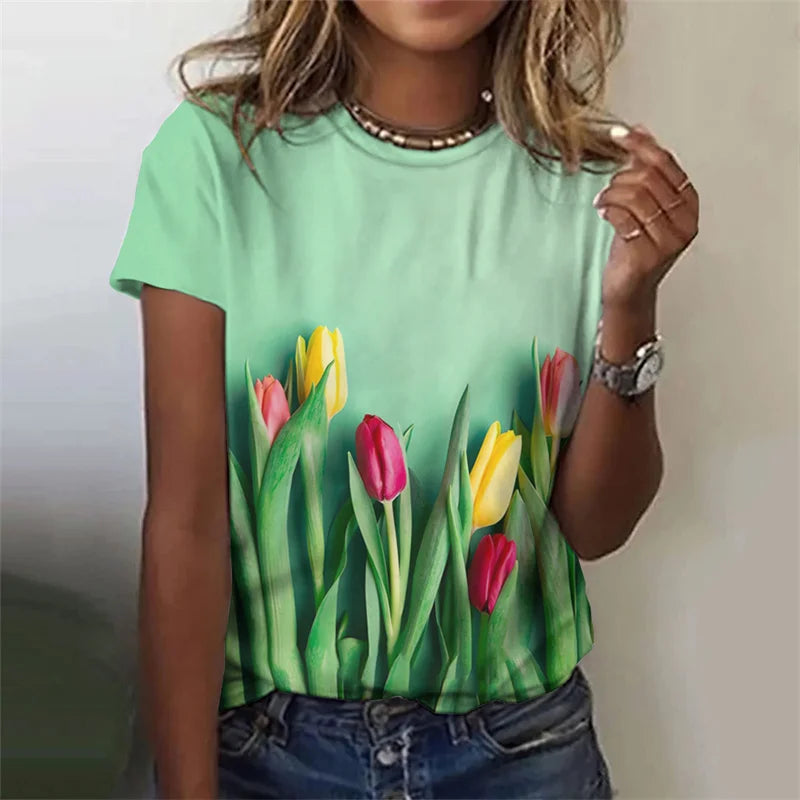 T-Chemise Roses 3D Oversize Femme | MDN Store
