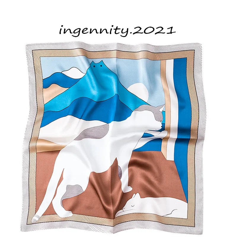 Foulard Carré Soie Naturelle 100% 53cm Femme | MDN Store