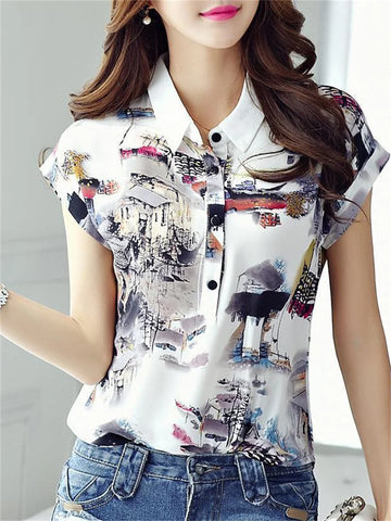 Femme Printemps Été Style Mousseline Blouses Chemise Femme | MDN Store
