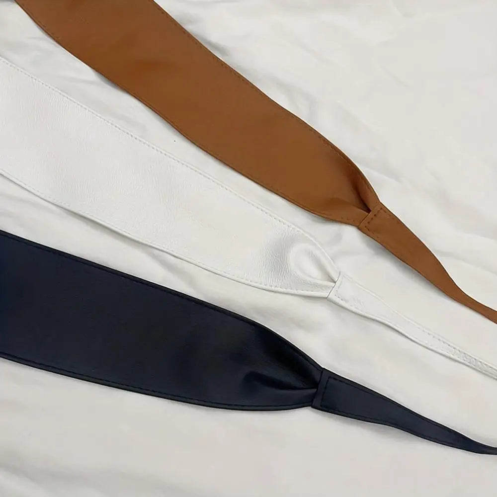 New Women Bow Lace Belt Corset Wide Belts Black White Female Self Tie Obi Cinch Waistband Wedding Dress Waist Band