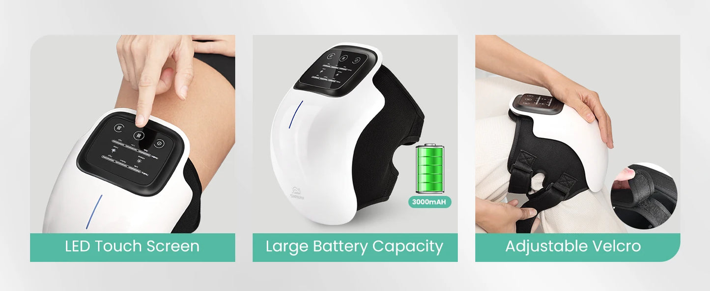 Masseur Genoux Sans Fil Infrarouge LED - Thérapie Chaleur 3 Niveaux | MDN