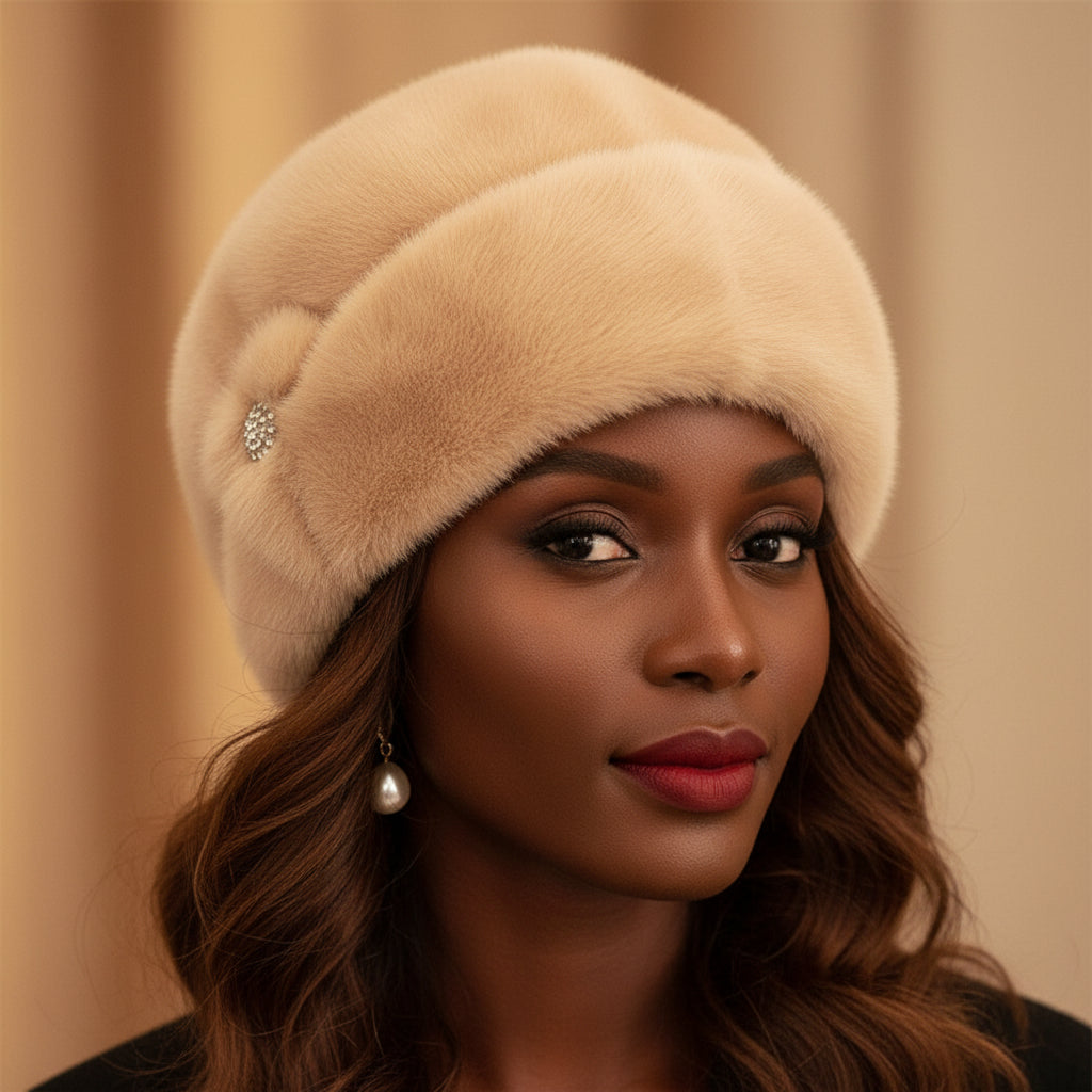 Bonnet Hiver Chaud Imitation Fourrure Vison Femme | MDN