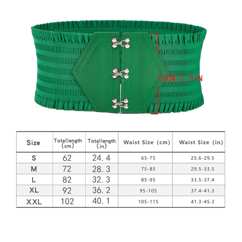 Ceinture Large Élastique Triple Boucle Volants Femme - Ceinture Robe Décorative Ajustable | MDN
