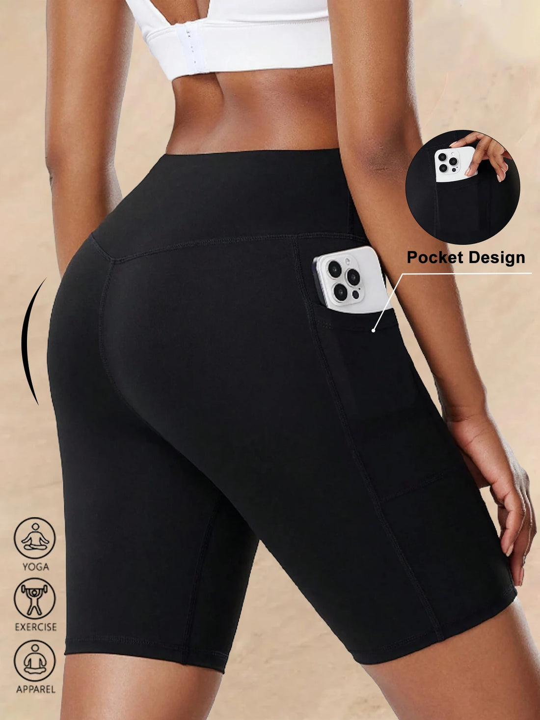Short Sport Femme Taille Haute Slim | MDN Store 25