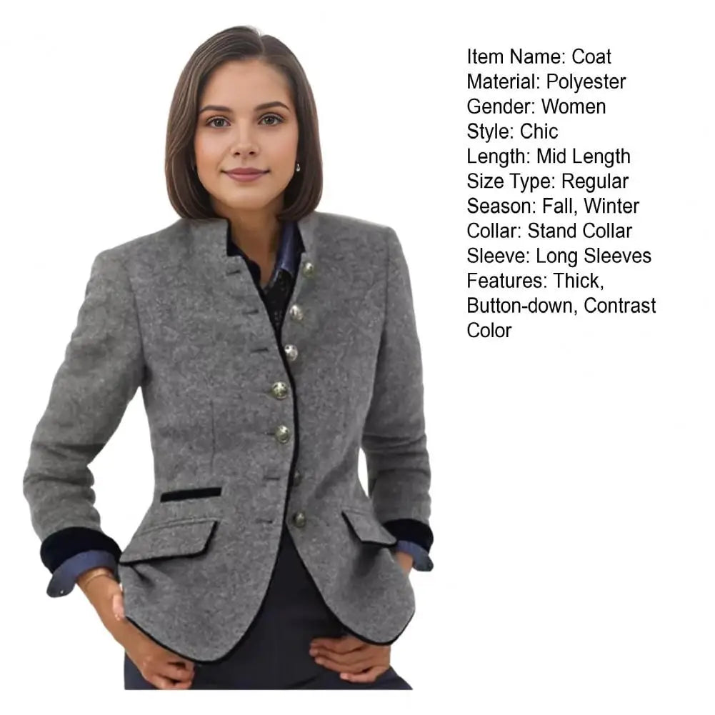 Manteau Laine Bicolore Col Montant | MDN Store