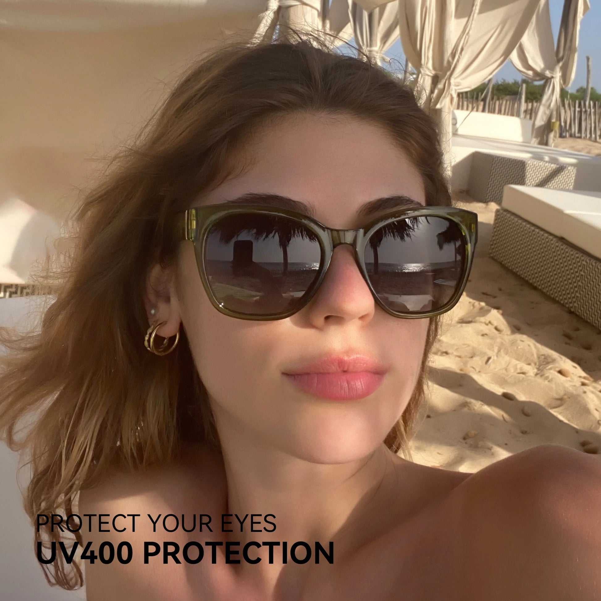 Lunettes de Soleil Femme Papillon Polarisees Monture Epaisse | MDN Store