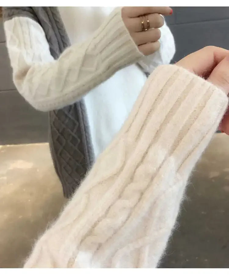 Pull Femme Col Polo Doublé Polaire Épais | MDN