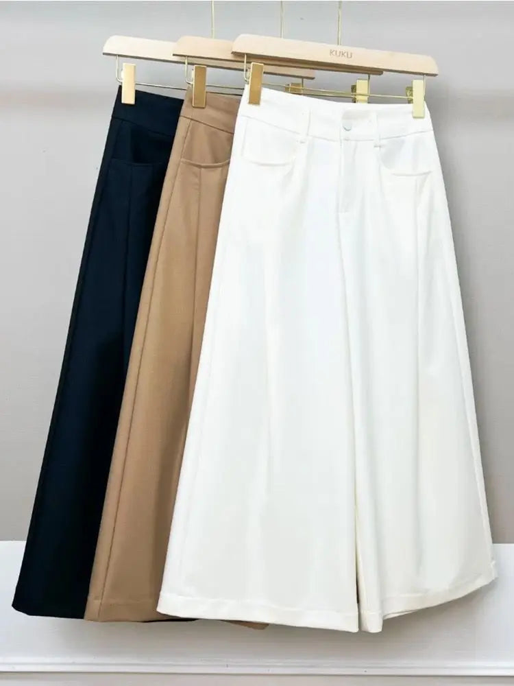 Pantalon Femme Taille Haute Décontracté Léger Couleur Unie Été | MDN Store