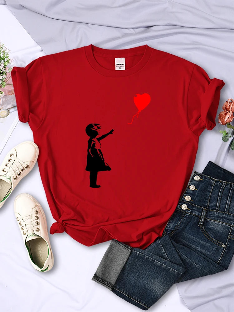 T-shirt Ballons Amour Imprimé Femme | MDN