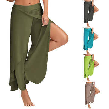 Pantalon Yoga Femme Large Fendu Blanc | MDN Store