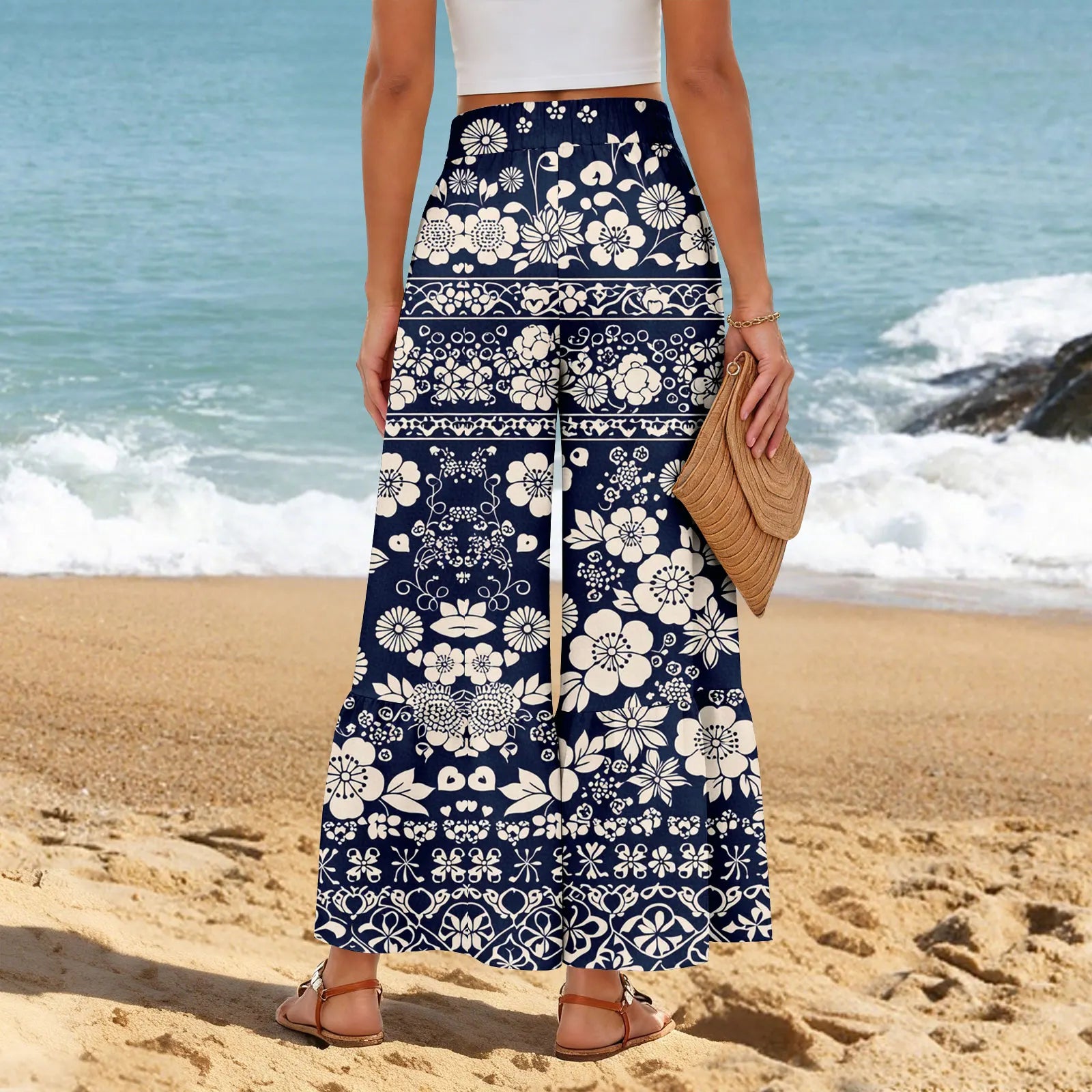 Pantalon Bohème Imprimé Floral Femme | MDN Store
