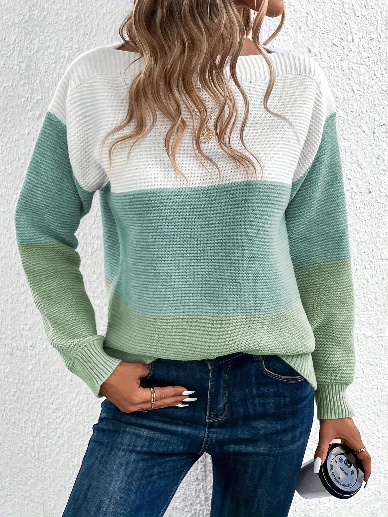 Pull Femme Ample Col Rond Tricote Epais 8 Coloris Automne Hiver | MDN Store