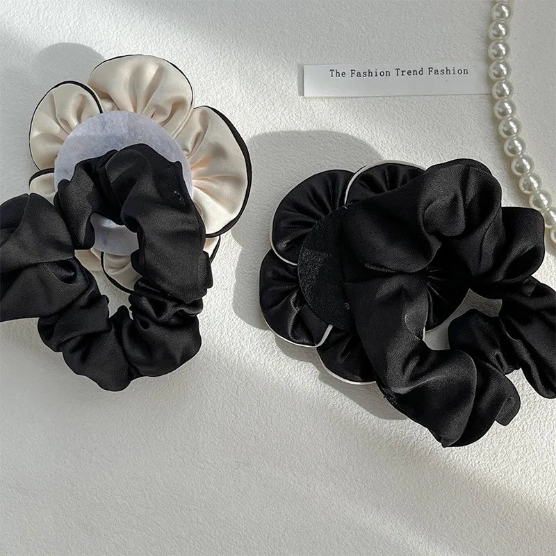 Chouchou Camélia Fleur Tissu Rétro - Élastique Cheveux Femme Élégant Haute... | MDN Store